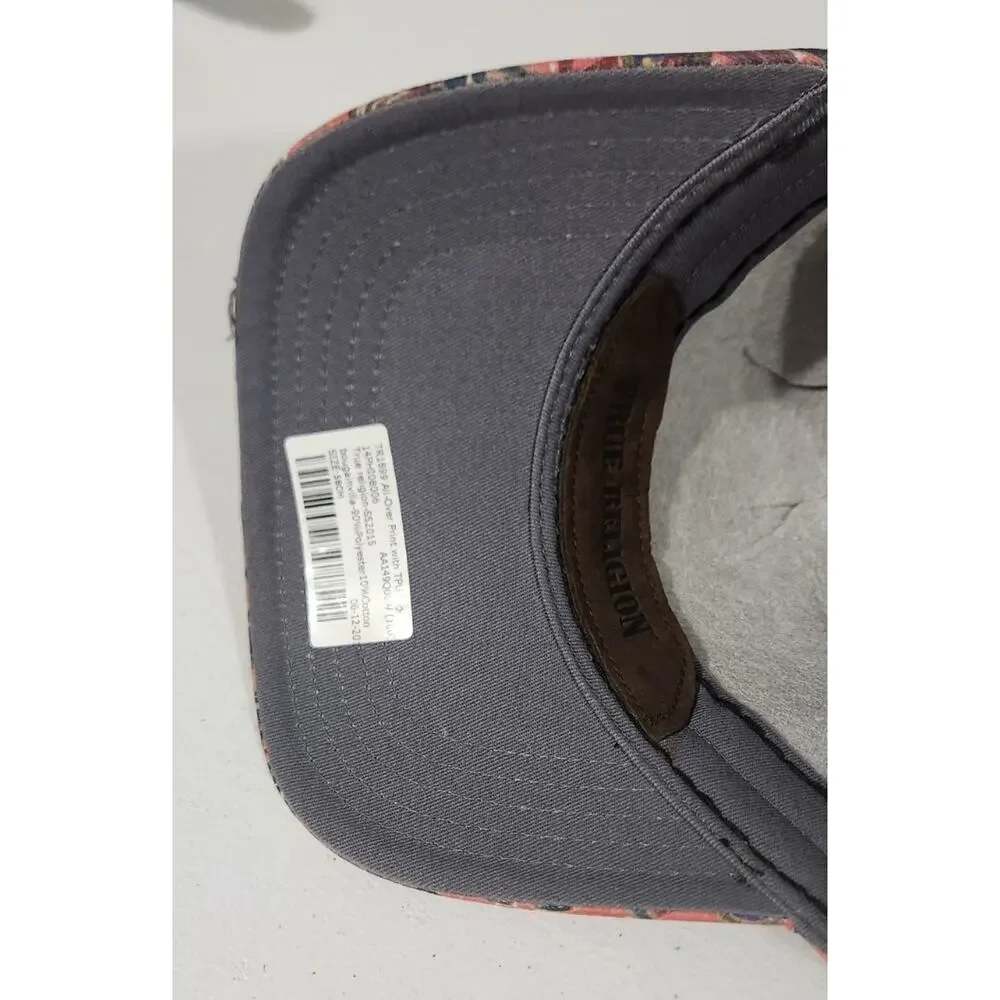 True Religion Hat Cap Allover Print Adjustable Strapback